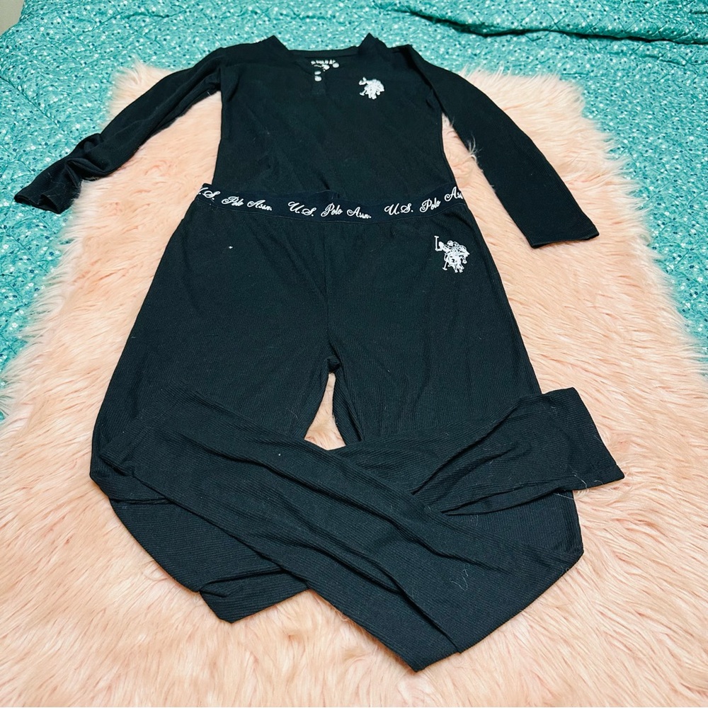 U.S. Polo Assn. Black Kids Matching Set Sz L